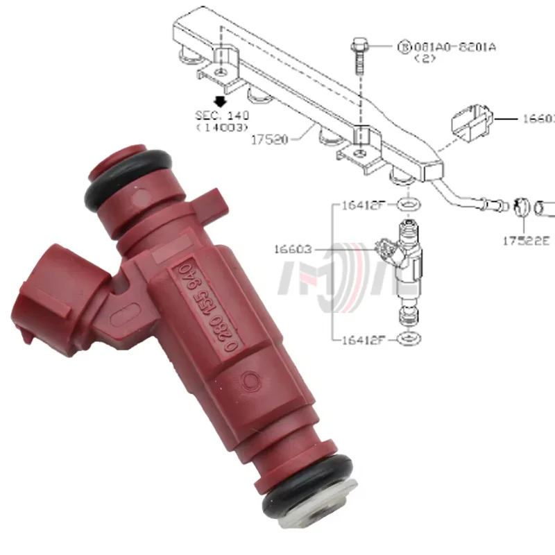 1/4PCS Fuel Injector 16600-9F600 Compatible FOR Nissan Almera II Hatchback N16 Almera Tino V10 Nissan Primera Hatchback P11 P12