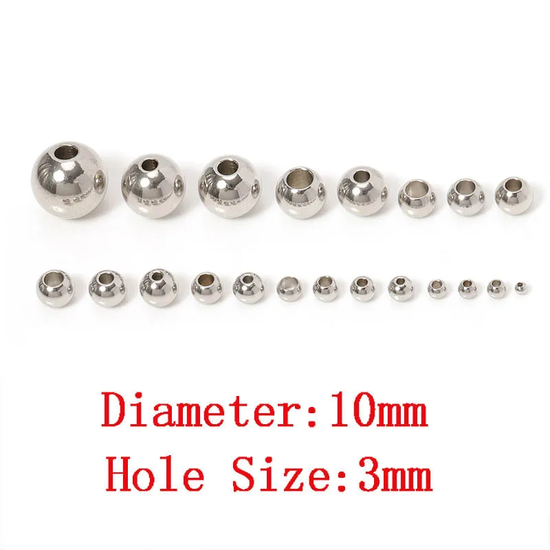 100 Stück 2/3/4/5/6/8/10 mm Metall-Abstandsperlen, runde Perlen für DIY-Armband, Schlüsselanhänger, Anhänger, Schmuckherstellung, Zubehör