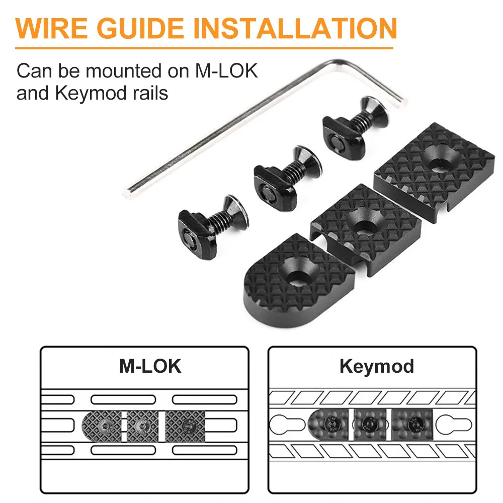 Tactical M-LOK Keymod Pressure Pad Switch Guide Cable for M600 M300 Flashlight PEQ15 DBAL Laser Light Switch Slot Hunting Rifle