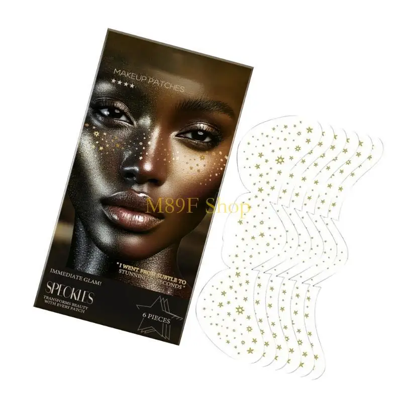M89F الوجه يلمع النمش بقع ماكياج الوجه النمش كاذبة الجمال الوجه النمش لقضاء عطلة الرقص الموسيقى حفلة ماكياج #2