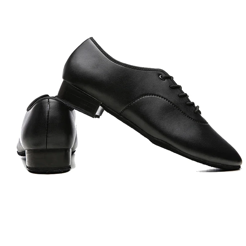 Men Dance Shoes Latin Ballroom Dance Shoes Low Heel Modern Indoor Men Tango Waltz Salsa Danicng Pu Leather Shoes Black White