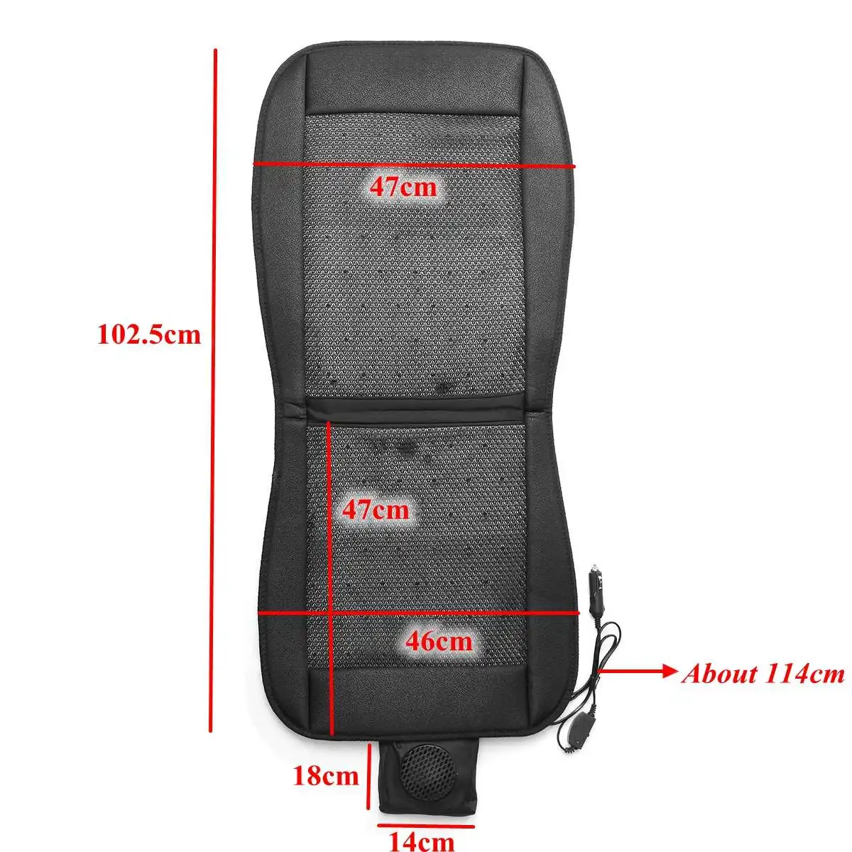 Car Cushion 12V Massage Seat Air Conditioning Cushion Summer Cool Ventilation Cushion Cooling Seat Air Fan 2 Speeds Low/high