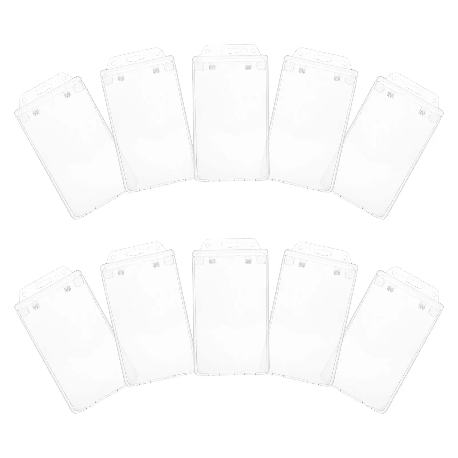 10個入り-透明idバッジホルダー-縦型プラスチックカードスリーブ-傷防止-透明カバー-オフィス、会議、看護師スタッフ用