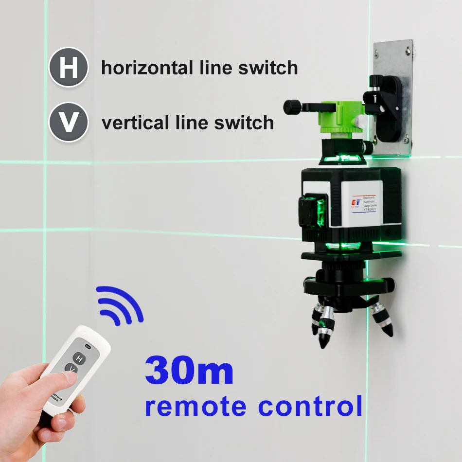 KaiTian Electronic Automatic Self Leveling Laser Level  Green Line Cross Vertical & Horizontal Nivel Laser Receiver Level Tripod