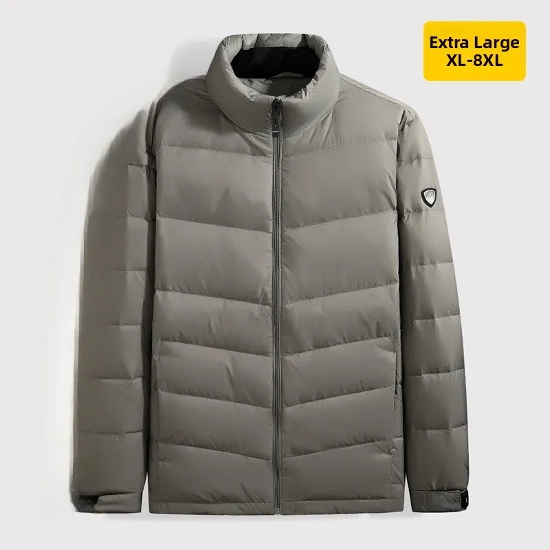 

Мужская теплая куртка-пуховик Thiened Down Jaet с воротником-стойкой, свободного кроя, белая, повседневная, больших размеров, городской стиль, на молнии...