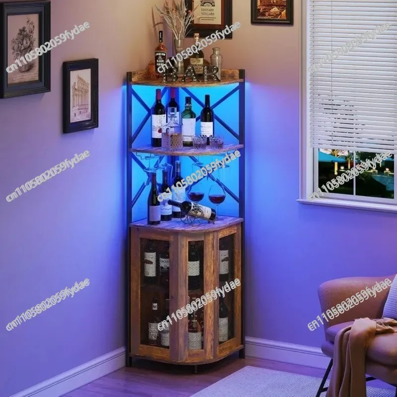 Living Room Corner Independent Fan Red Wine Display Rack Hanging Goblet Wine Rack