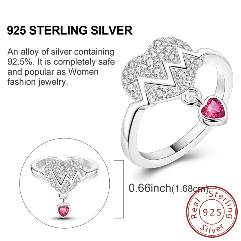 Women's 925 Sterling Silver Firefly Rose Ring