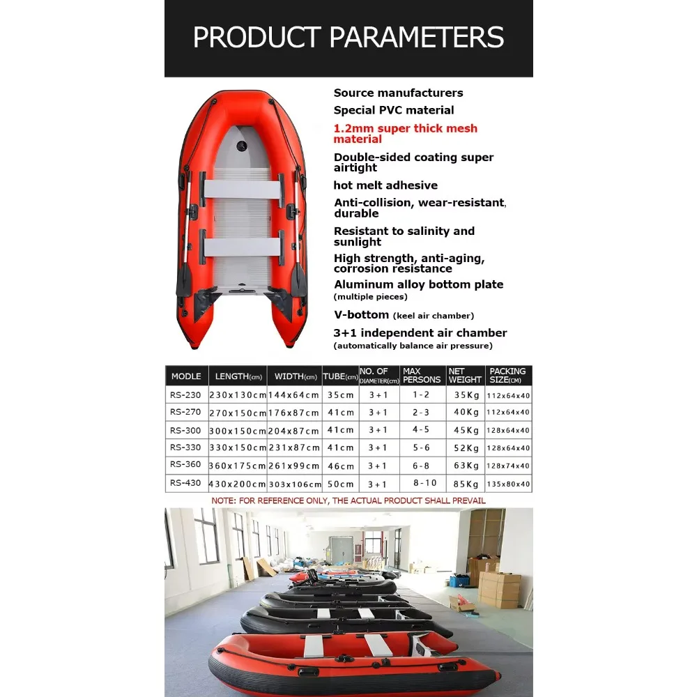 High Quality Large Inflatable Boats Flood Preparedness Multifunctional Inflatable Rowing Boat