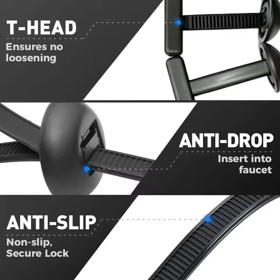 Nylon Universal Cable Tie Buckle-Heavy Duty Zip Ties Holder with Pin & Button Design Plastic Cable Ties Tool Fasteners Car Body view 4