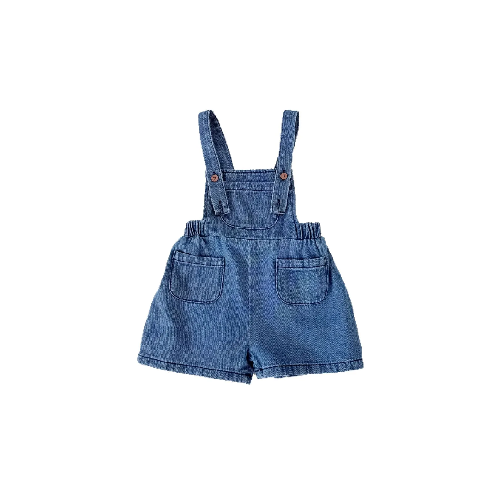 2025 Summer New Baby Overalls Solid Infant Girl Casual Pants Kids Fashion Jeans Bib Toddler Boy Strap Shorts Baby Clothes