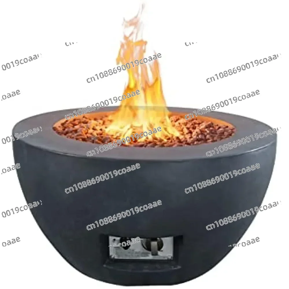 25 Inch Propane Fire Table, 50,000 BTU Large Concrete Fire Pit Table for Outdoor Garden Patio