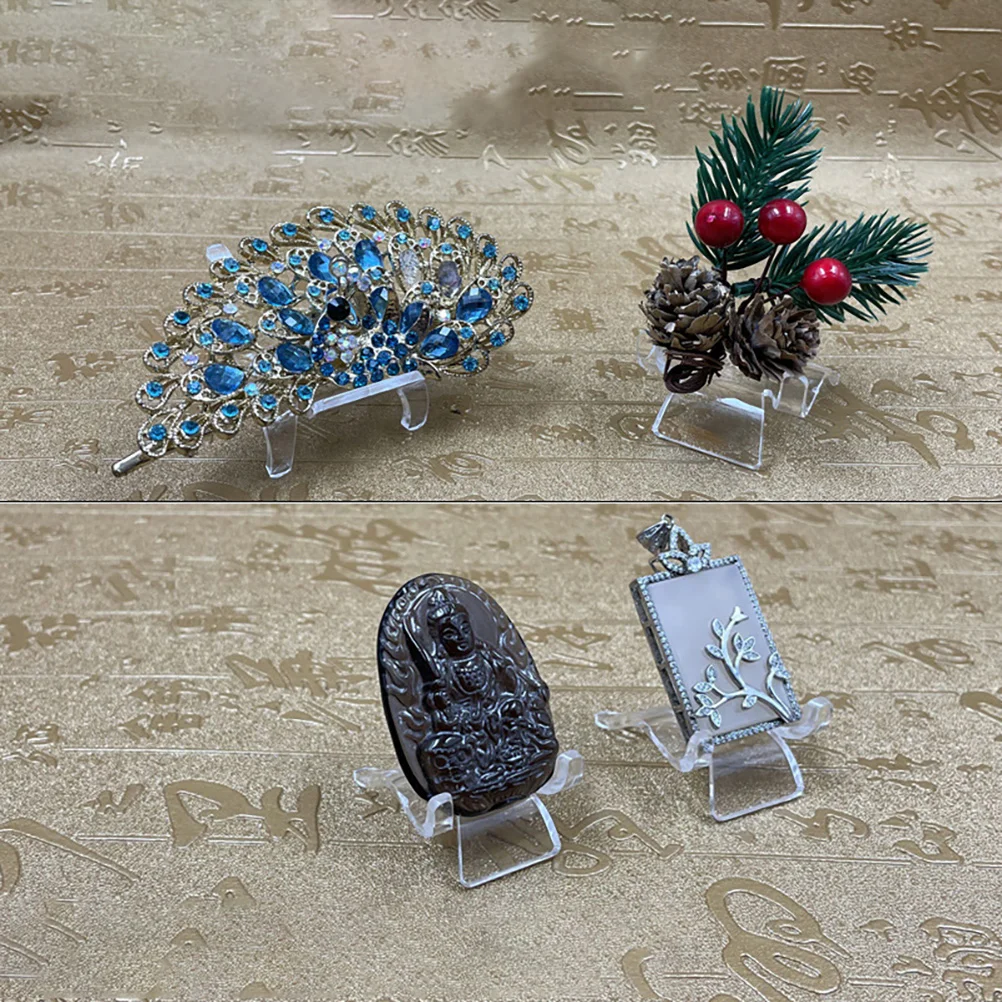 

20pcs Acrylic Display Stands Clear Mini Risers for Collectibles Rocks Corals Agate Glass Art Pottery Transparent Holder