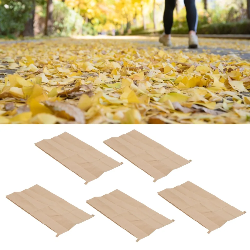 5pcs Eco Friendly Waterproof Kraft Paper Leaf Bags 30 Gallon Capacity Garden Leaf Bags Yard Waste Bags Yard Waste Removal