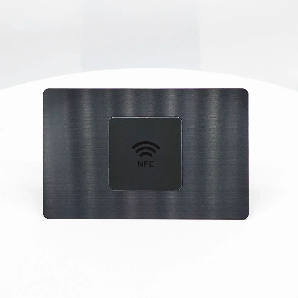 

Metal Smart Business Card 13.56mhz 213 216 Matte Black Brushed Blank Metal NFC Cards