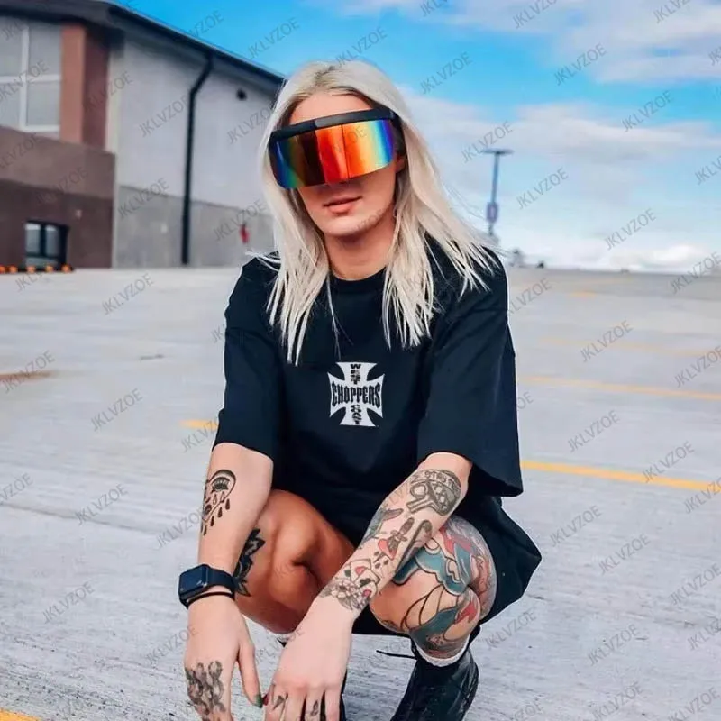 West Coast Choppers Cross Frame Print Women Tshirt Hip Hop Streetwear T-shirts Fashion Tees Short Sleeve Oversized Unisex Tops