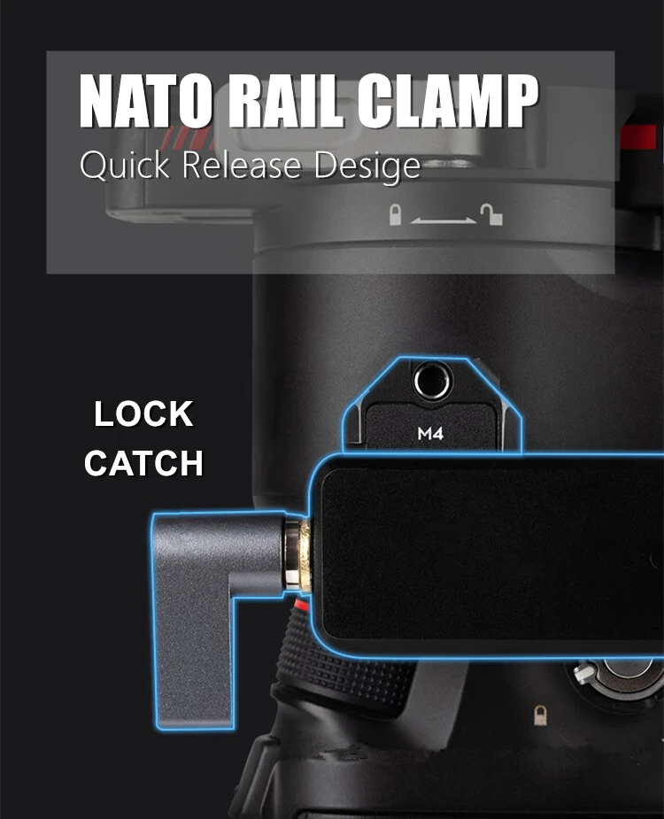 Impugnatura regolabile con giunto cardanico compatibile con DJI RS4/RS4 PRO/RS3 Mini/RS3 /RS3 Pro/RS2 Gimbals L Staffa Accessori