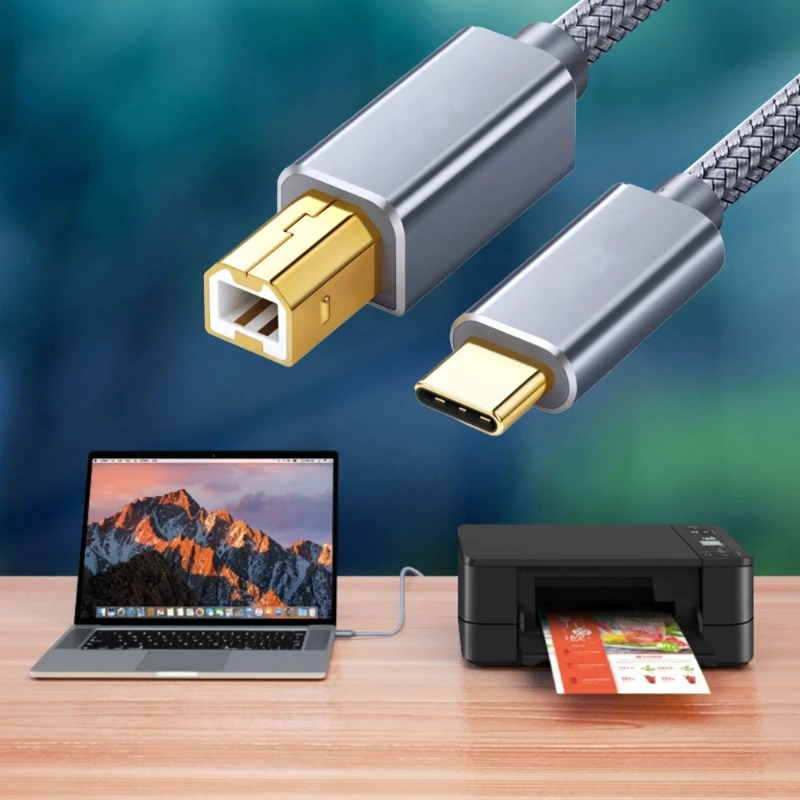 كابل طابعات TypeC USB إلى USB كابل ذكر إلى ذكر استبدال سلك الطابعات