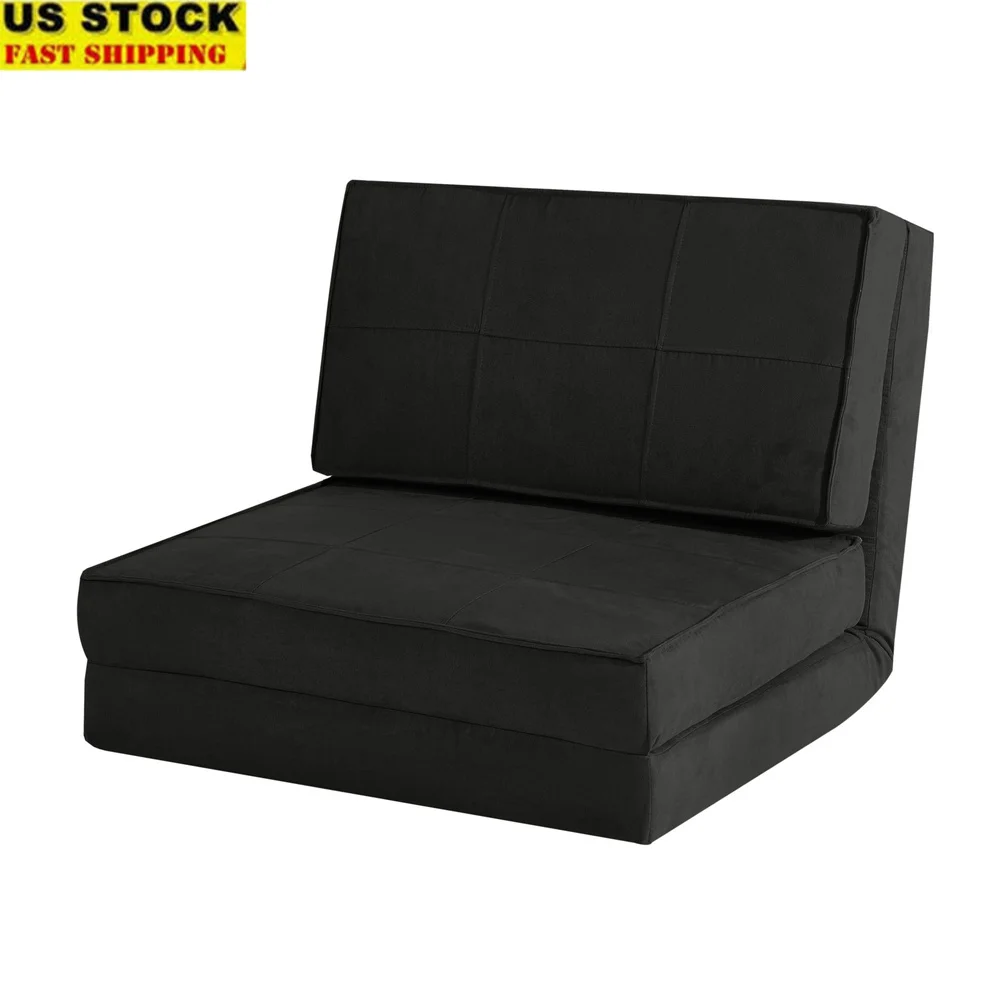 

Ultra Soft Suede Convertible Lounge Chair Bed Space Saving Multi-Functional Recliner No Assembly Required Perfect Small Spaces