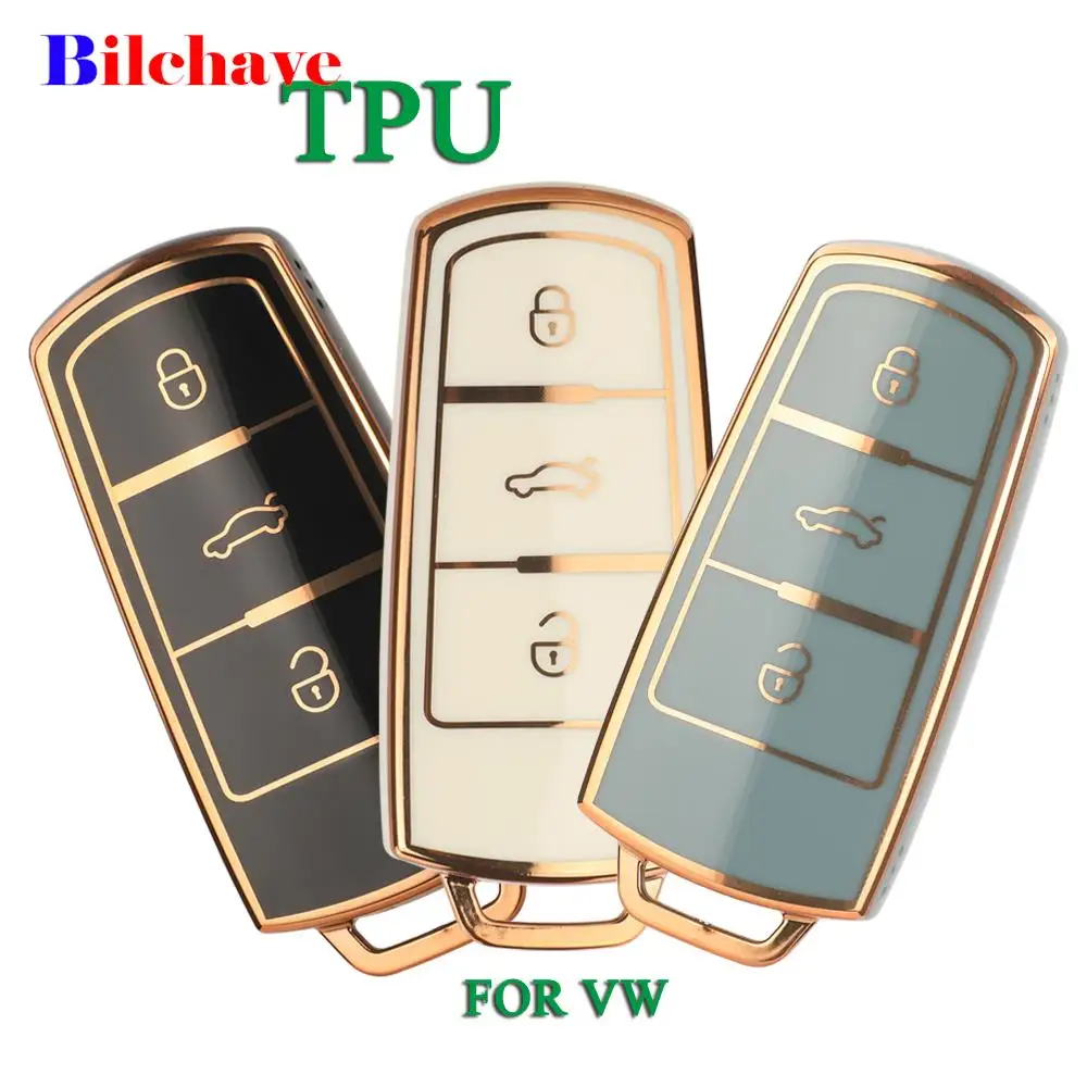 

jingyuqin TPU Car Key Case Cover For VW/Volkswagen CC Passat B6 B7 Passat 3C CC Maogotan R36 B5 B7L Protector Auto Accessories
