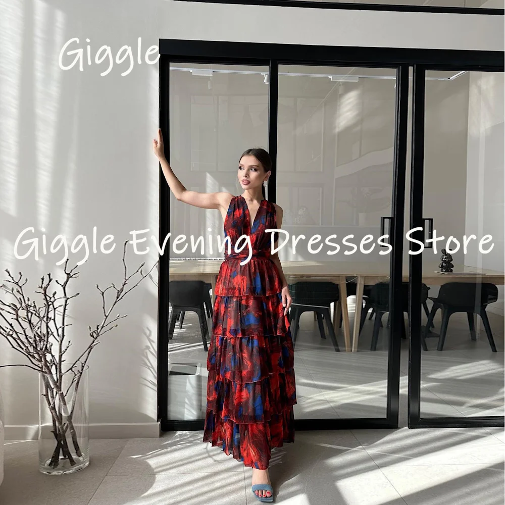 

Giggle Chiffon A-line V-neck Ruffle Popular Formal Prom Gown Floor-length Evening Elegant Party Dresses for Women 2023