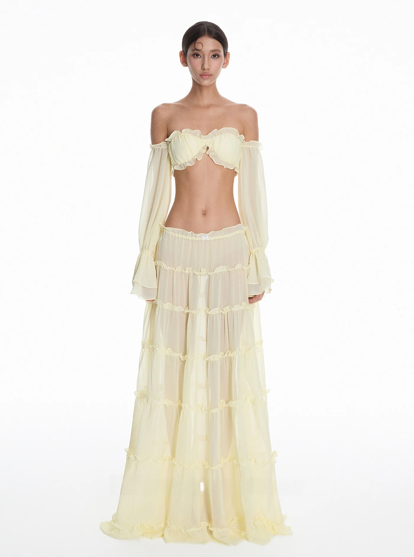 

Tag Episode желтый топ на одно плечо с высокой талией, длинная юбка, пляжный комплект Vaion Faion для молодых женщин, летний сезон, нежный Sle