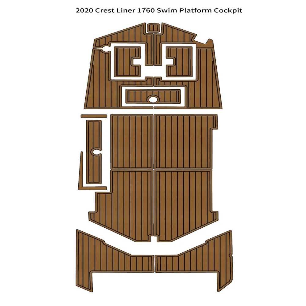 2020 Crest Liner 1760 Swim Platform Cockpit Boat EVA Teak Deck Floor Mat Seadek MarineMat Gatorstep Style Self Adhesive