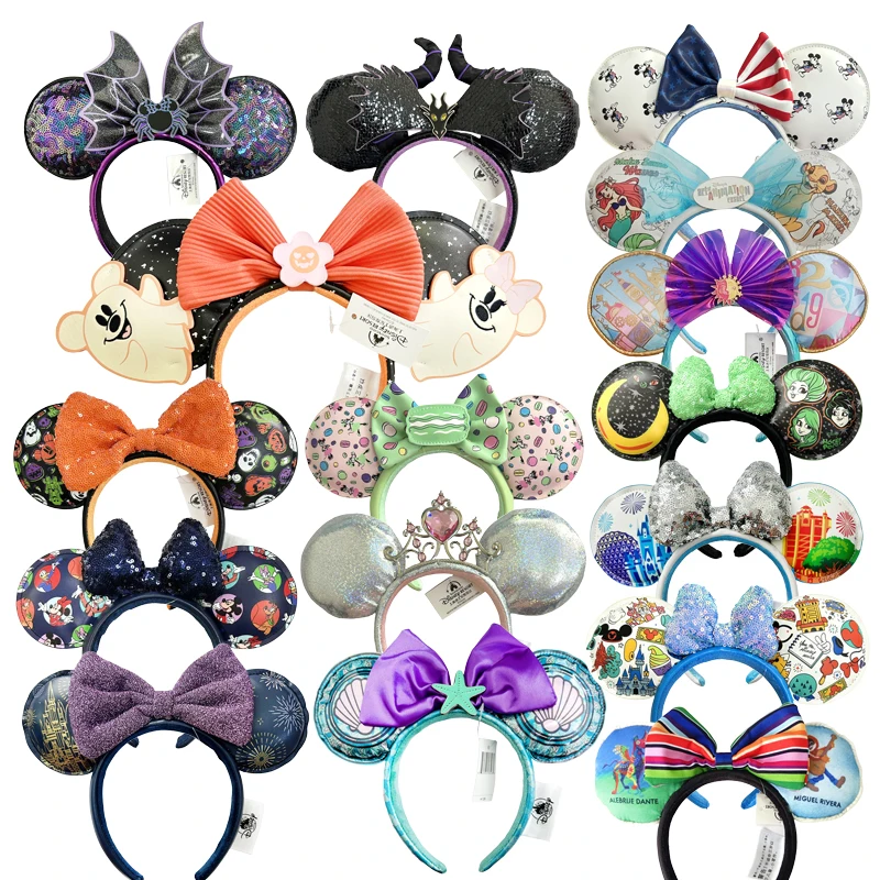 

Mickey Mouse Ear Headbands Halloween Colorful Sun Hairbands Christmas Birthday Party Hair Accessories Gift for Women Girl