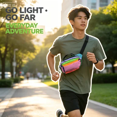 1.5L Lightweight Portable Dopamine Colorful Waist Bag Letter Print Crossbody Fanny Pack Casual Sling Bag for Outdoor Daily