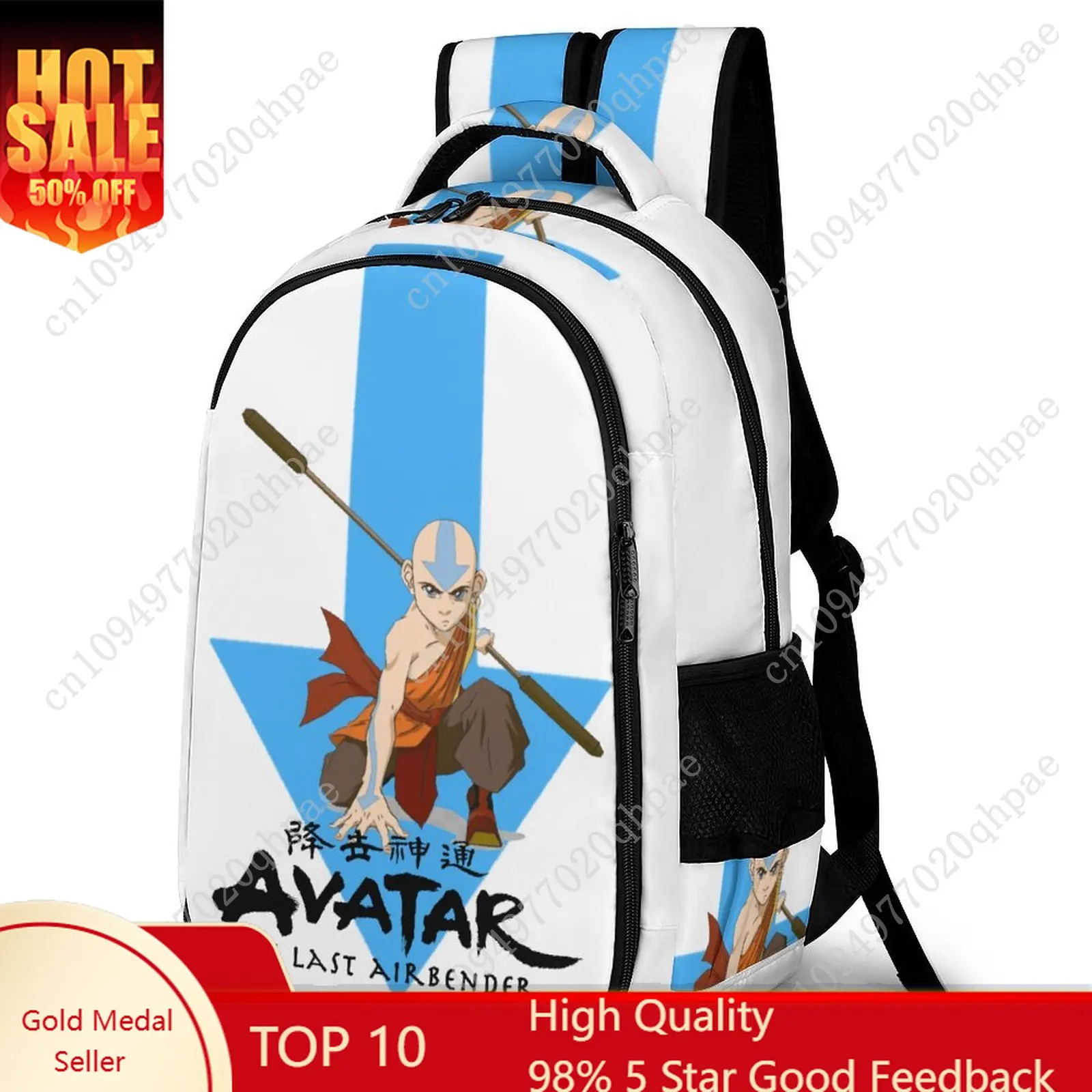 

Avatar The Last Airbender Kids School Backpack for Boys Girls Travel Business Capacity Pocket Customizable Personalized Gift