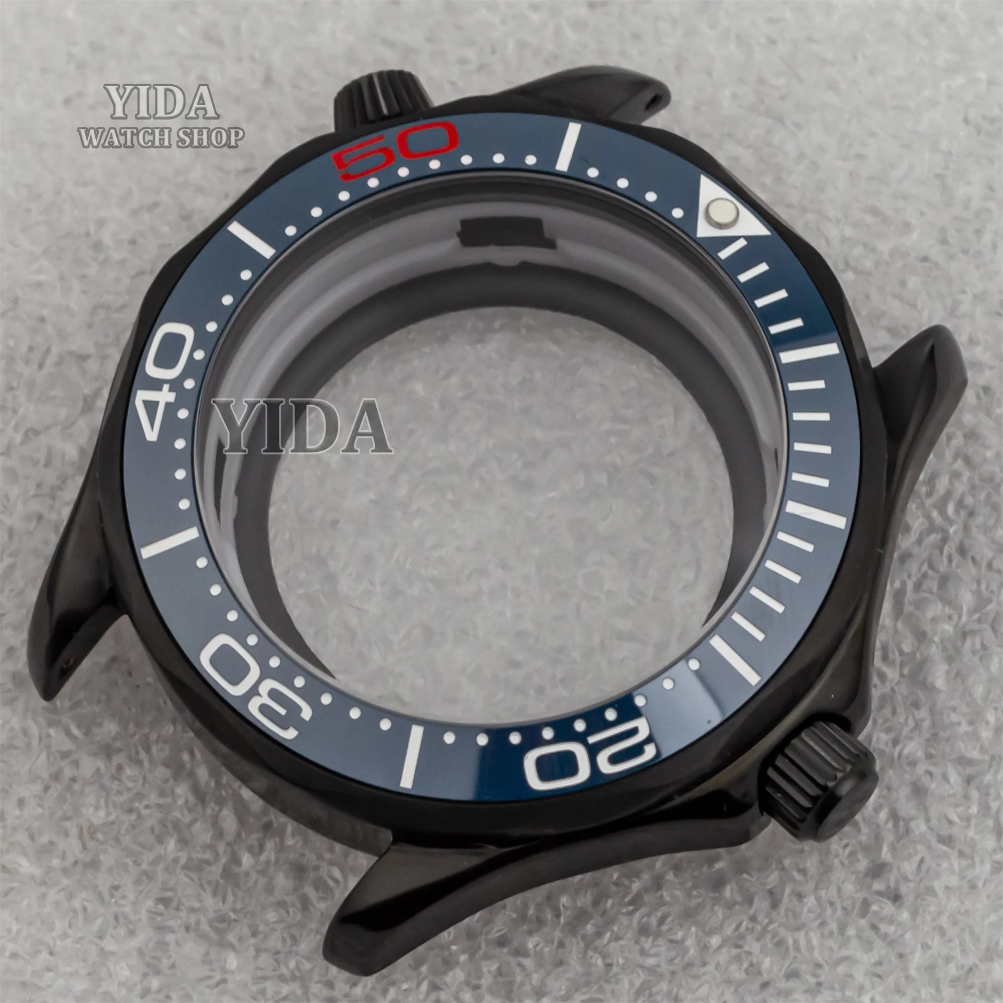 41MM NH35 Watch Case PVD Black case For Seamaster 300 NH35/NH36 Automatic Movement 100M Waterpoof Modifiied Parts Replacements