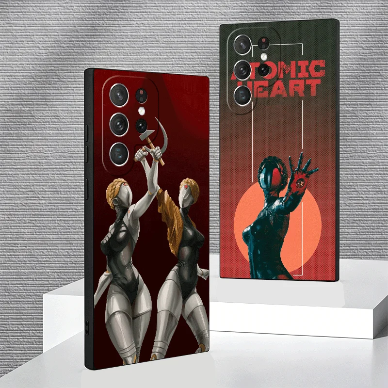 Soft Phone Case For Samsung Galaxy S24 S25 S26 Ultra Atomic Heart Game S23 S22 Plus S21 FE S20 + Edge Black Cover Shell