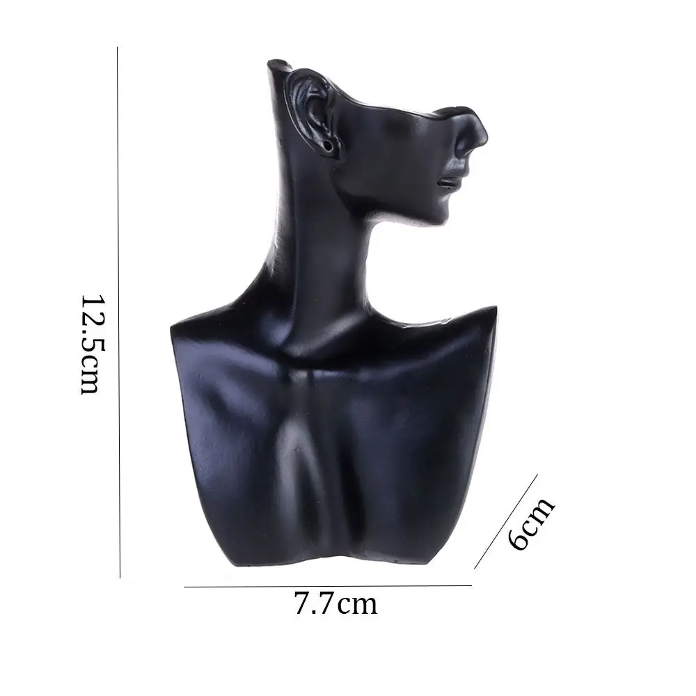 Resin Mannequin Jewelry Display Stand Side Face Mannequin Head Bust Portrait Necklace Bracelets Earrings Holder Unique view 6