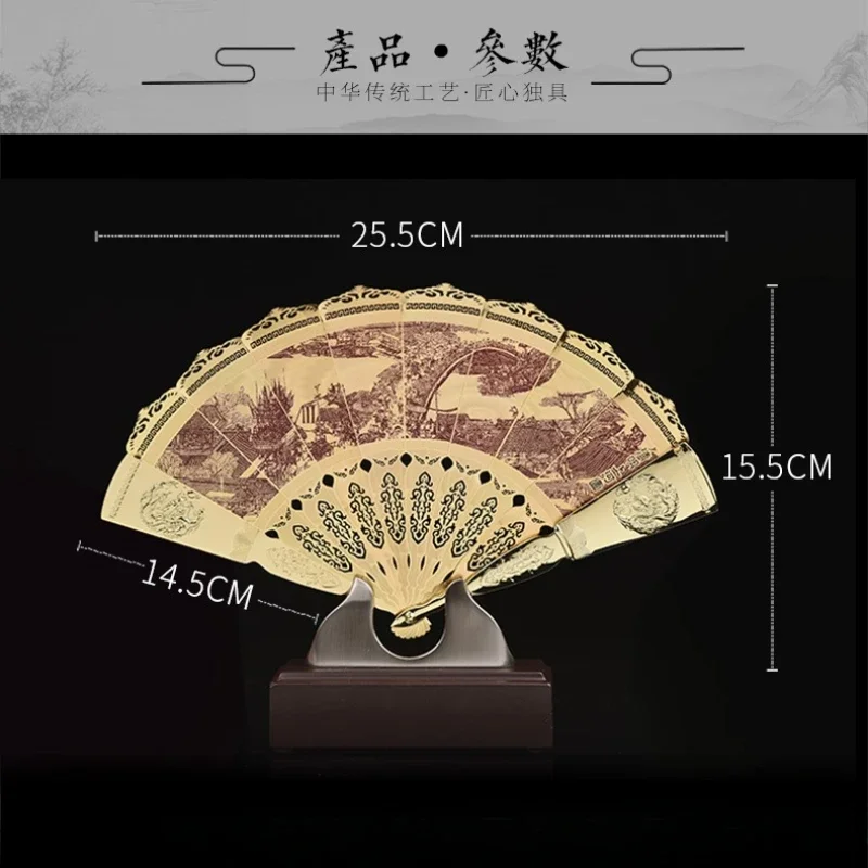 Chinese Style Features Peking Opera Mask Golden Fan Decoration Folk Peking Opera Mask Arts and Crafts Fan - view 5