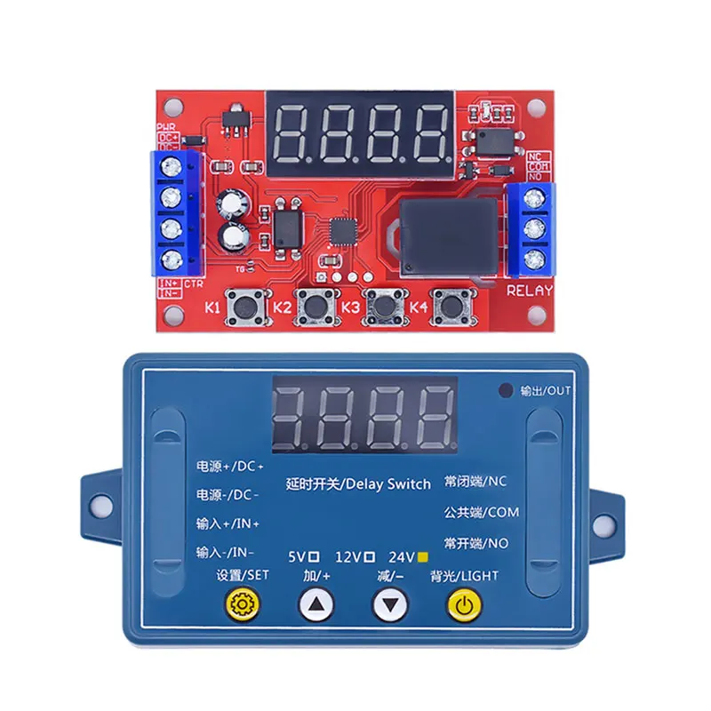 

Relay Timer DC 5V 12V 24V 10A Delay Trigger Switch Timer Control Switch Adjustable Time Delay Relay Module LED Digital Timming