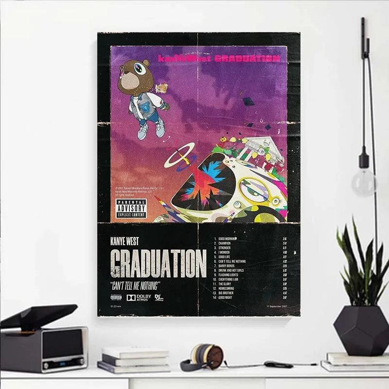 Classic Song Kanye West Graduation Music Album Cover Poster Print Modern Canvas Painting Wall Art for LivingRoom Home Decor Gift