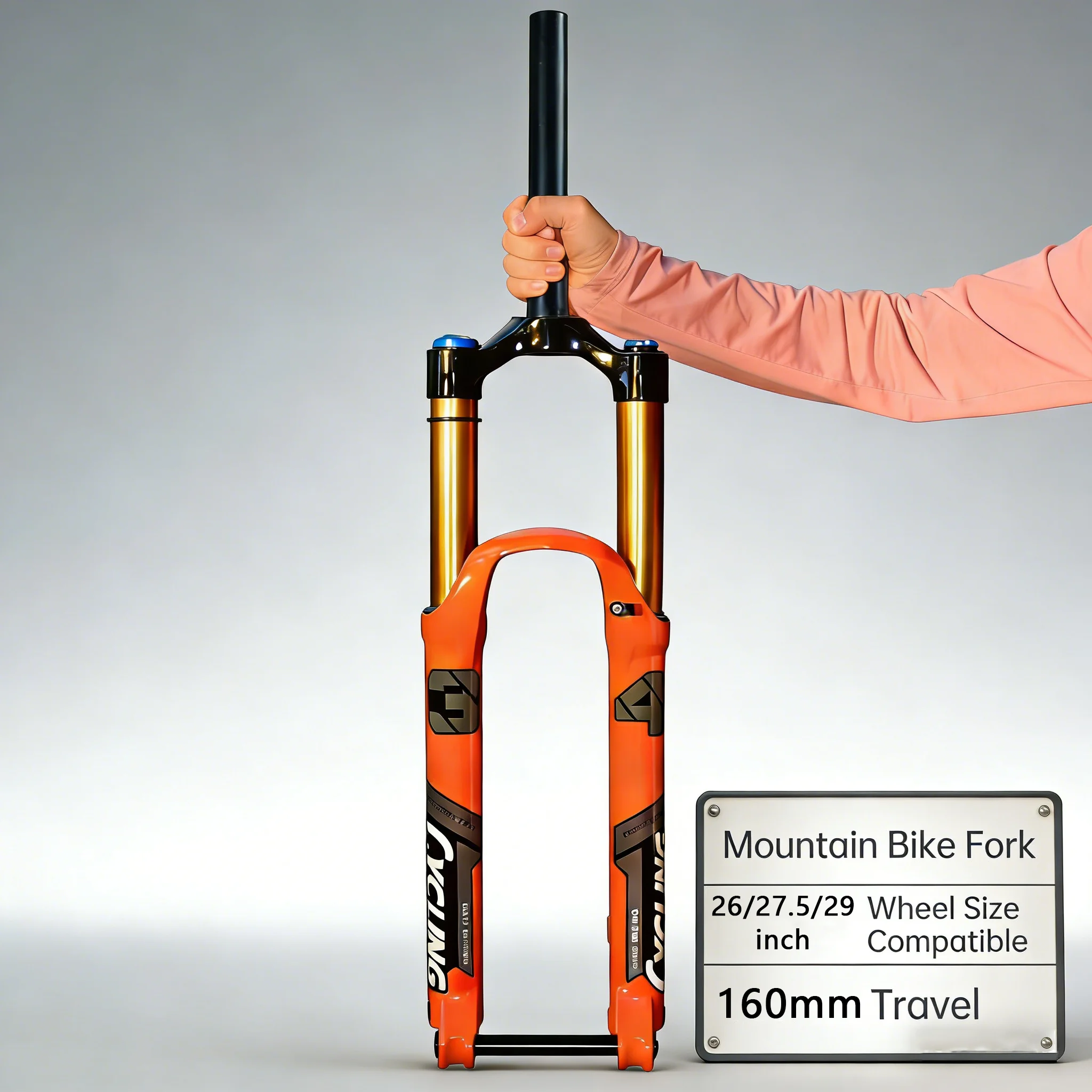 

Air MTB Suspension Fork 160mm Travel Straight/Tapered Steerer 28.6/39.8mm 15x100mm Shoulder Lockout Rebound Adjust 26/27.5/29er