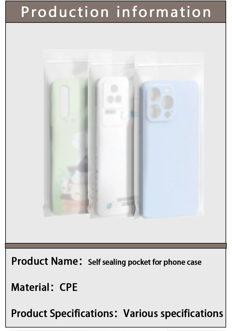 100 Stück Handyhüllen-Verpackungsbeutel, Plastik-Versiegelungsbeutel, selbstklebende Beutel, unterstützt individuelles Logo – Detail 2