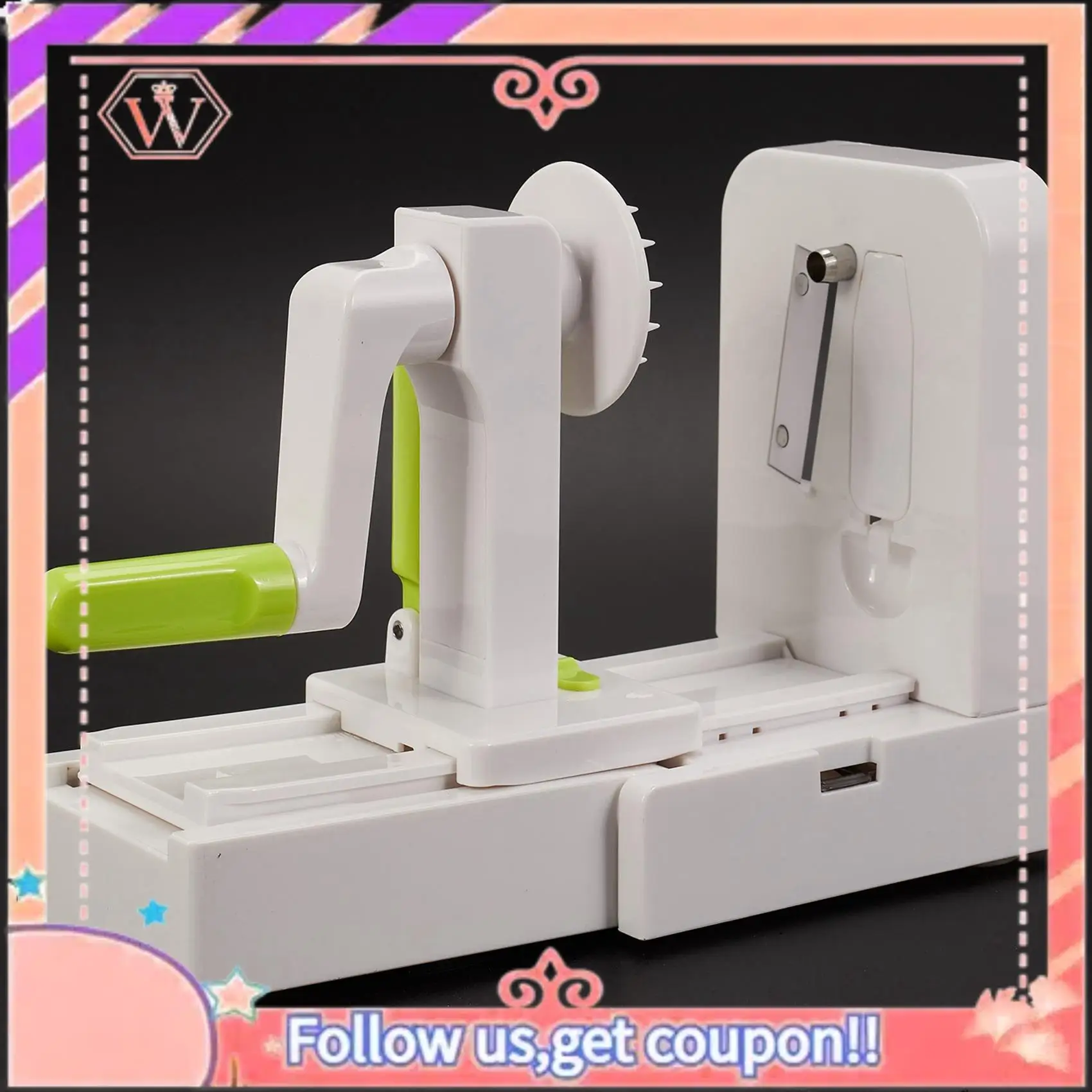 AT84-8 Blade Vegetable Spiralizer Folding Veggie Pasta & Spaghetti Potato Vegetable Spiral Cutter Zucchini Slicer
