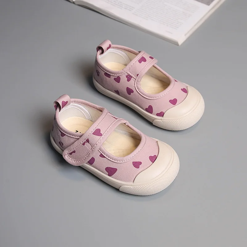 кроссовки Children Canvas Shoes Toddler Infant Girls Soft Bottom Anti Slip Casual Shoes Korean Version Breathable Kids Sneakers