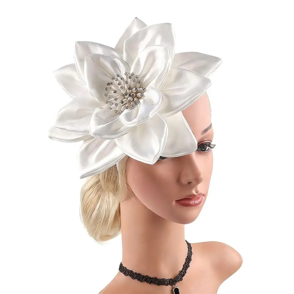 Elegant Exaggerated Flowers Fascinator Rose Flowers Bridal Makeup Prom Headwear Hair Accessories