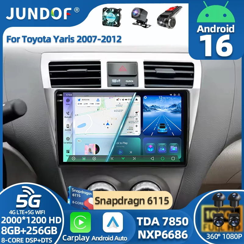 

Android 16 For Toyota VIOS Yaris 2007 2008 2009 2010 - 2012 Car Radio GPS Carplay Multimedia Player Navigation Stereo Auto Audio