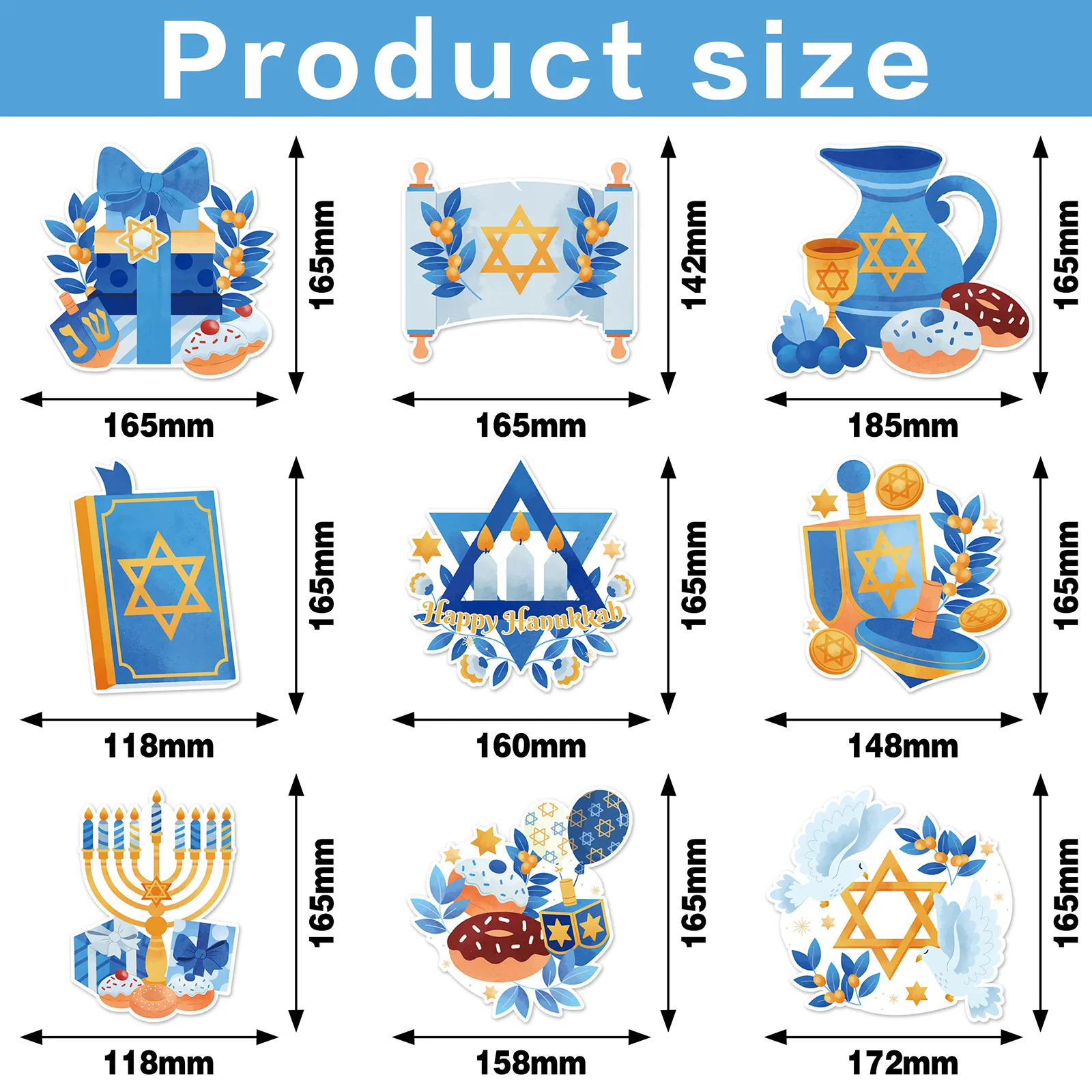 ديكورات معلقة حلزونية من هانوكا - ديكور أجواء احتفالية للعام الجديد اليهودي، زينة سقف لإعداد العطلات