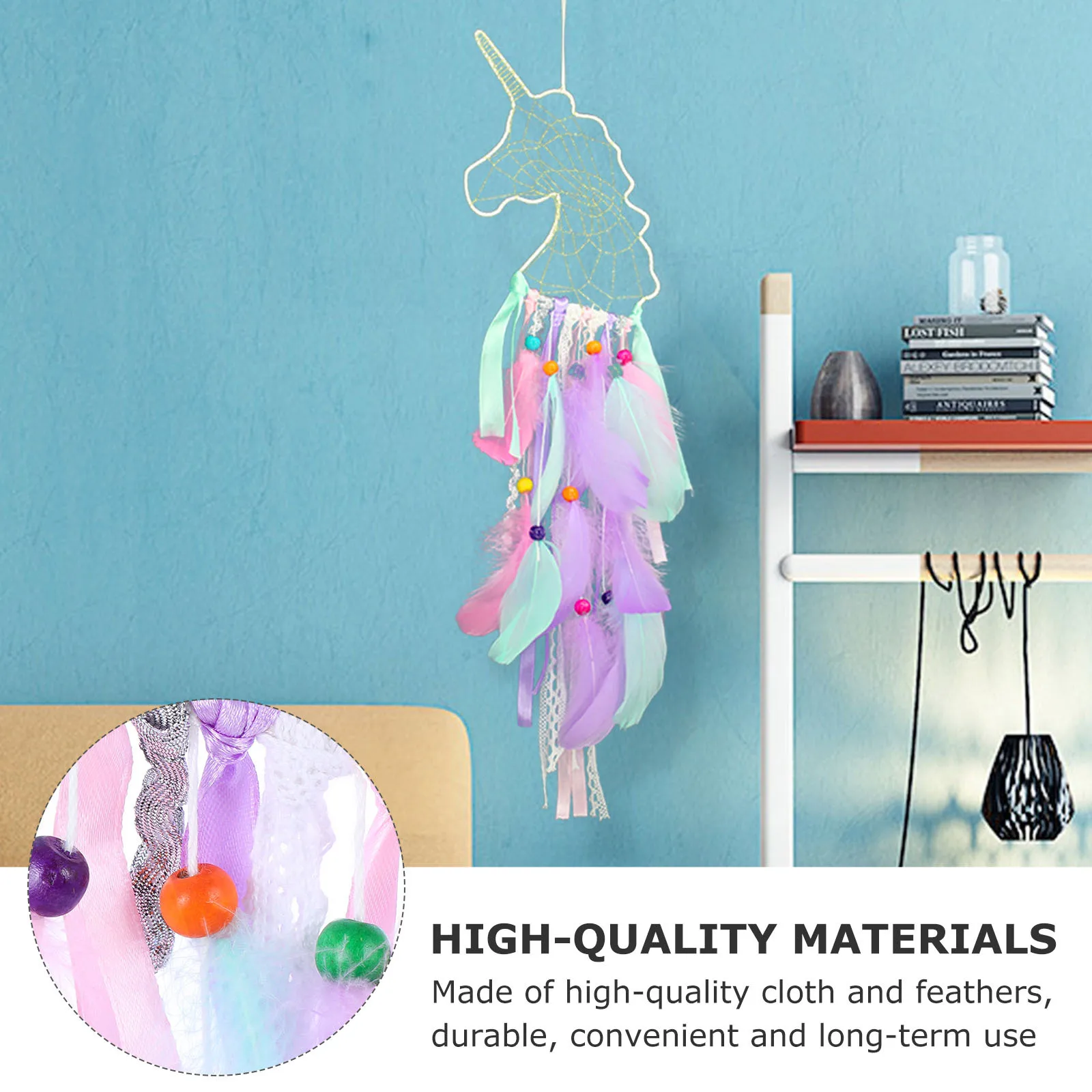 1Pcs Unicorn Night Light Dreamcatcher Decor Hanging Pendant Colorful LED Dreamcatcher Ornament Indoor Wall Art Home Decor