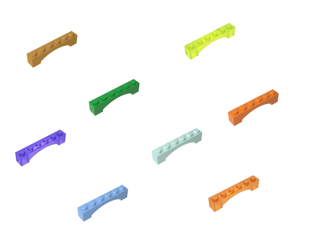 Minute Granule Construction Bricks Interlocked 1x6 Elevated Arch Segments Bulk Supply 679  Compatible with Lego 92950