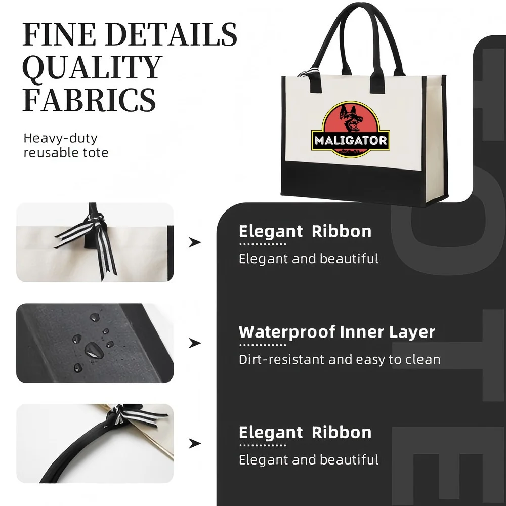 Malinois g maligator maglietta belga 2026 nova chegada moda prático espaçoso reutilizável sacola padrão impressão 2 tons pesado