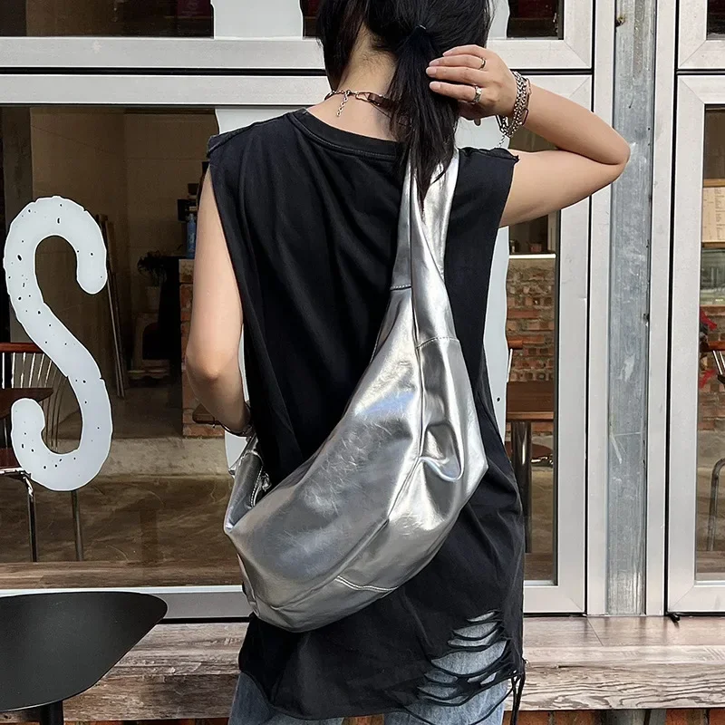 Luxury PU Leather Shoulder Bag Women 46x21x14cm