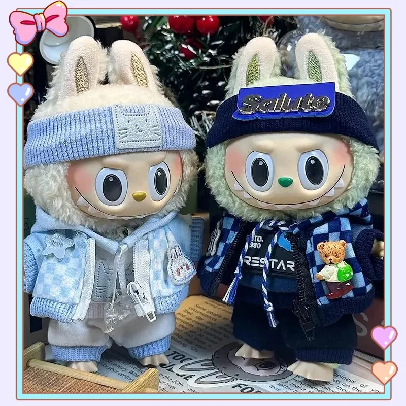 

The first and second generation Labubu's 17 cm blind box hanging figures replaced the fashionable suit.