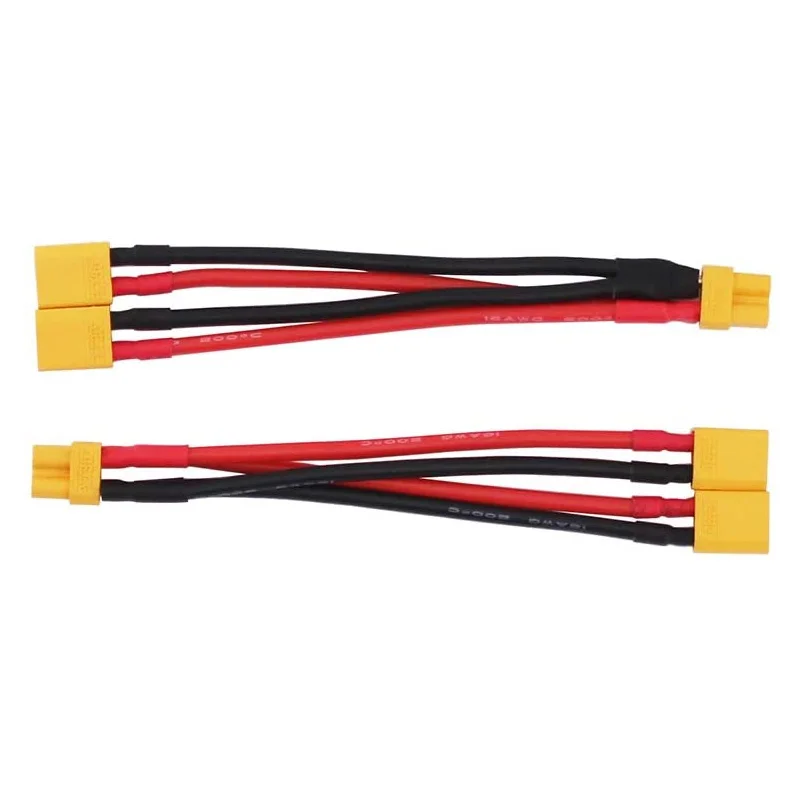 Cabo carregador de bateria para RC Drone, conector fêmea e macho, cabo paralelo, Y chumbo, XT30, XT-30, 18AWG, 10cm