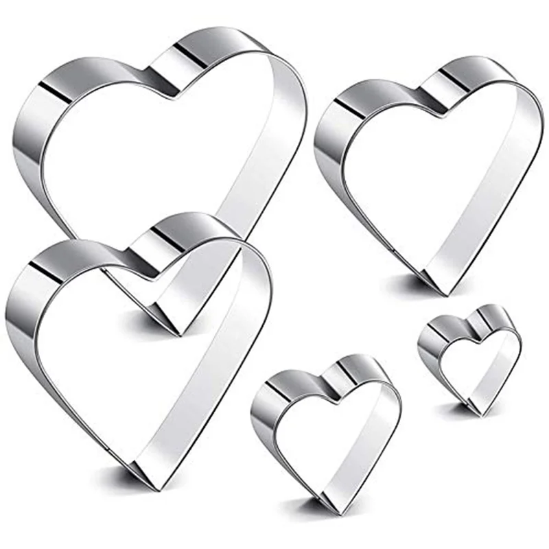 DIY Love Heart Stainless Steel Cookie Cutter Mould Biscuit Mold Fondant Pastry Cake Decorating Baking Tools Kitchen Bakeware