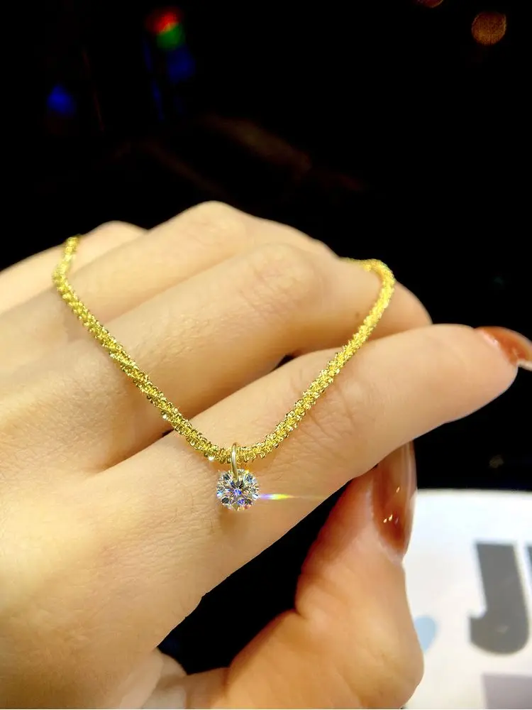 Elegantes Mode-Armband mit 0,5 Karat Brillant-Rund-Moissanit-Diamanten für Damen, Verlobung, Hochzeit, Luxus-Schmuck – Detail 3